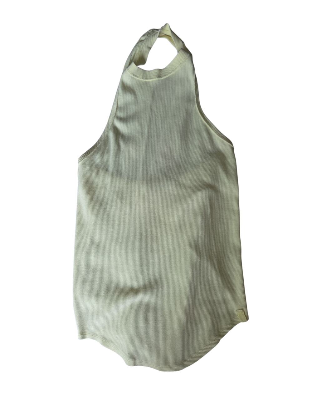 We The Free Butter Yellow Ribbed Halter Tank
